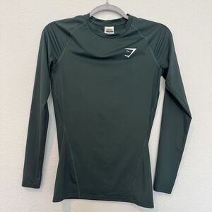 Gymshark Vital Seamless Long Sleeve Top Green Extra Small